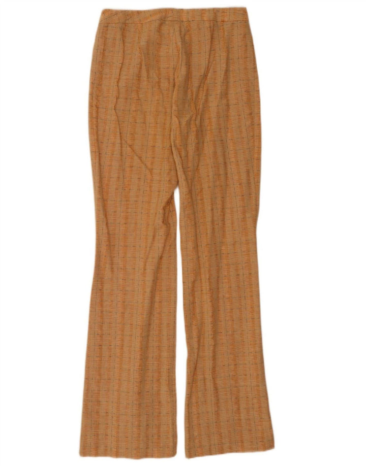 Vintage mujer bootcut traje pantalones IT 42 Medio W28 L34 Naranja Check