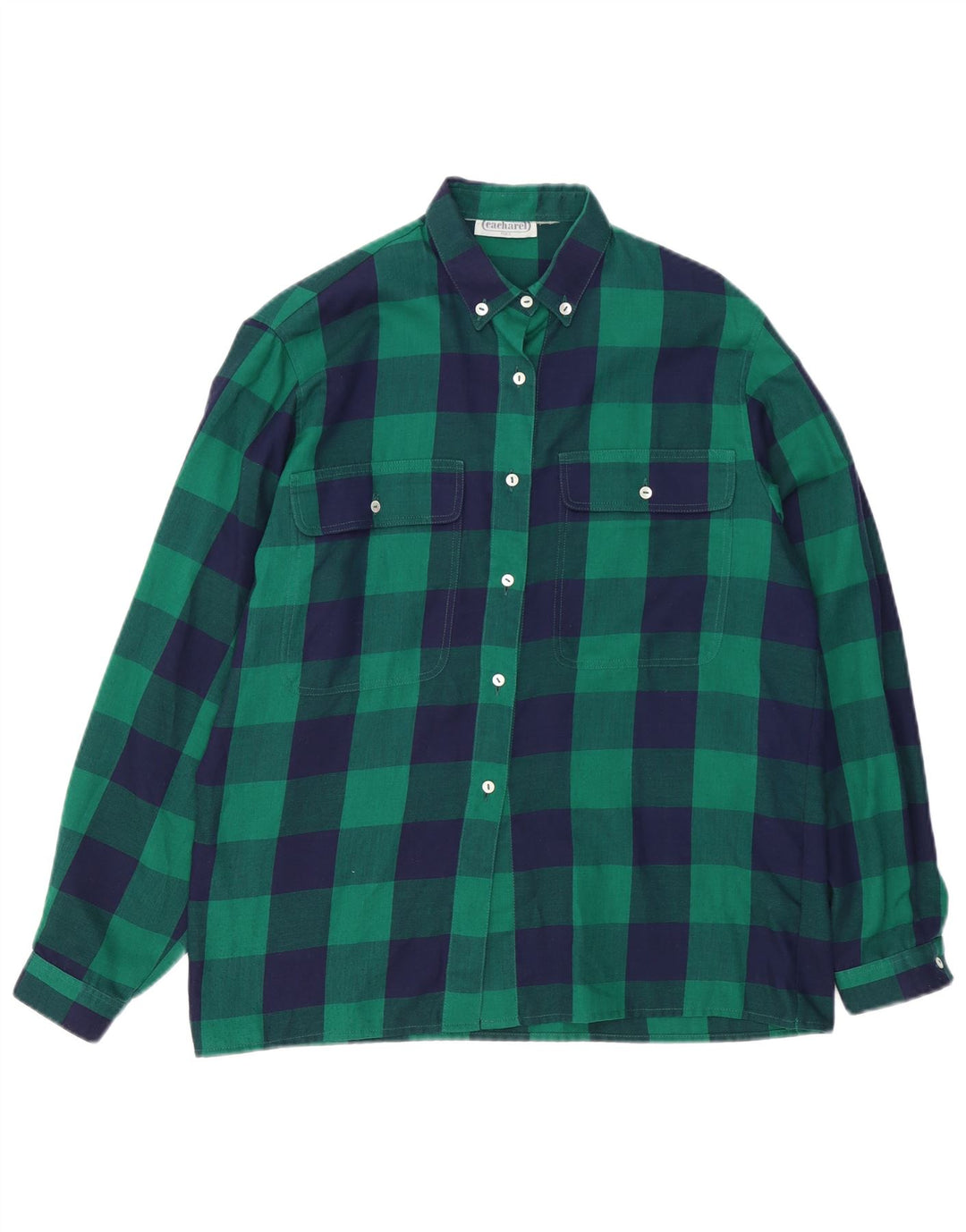 CACHAREL Camisa para mujer UK 46 Large Green Gingham