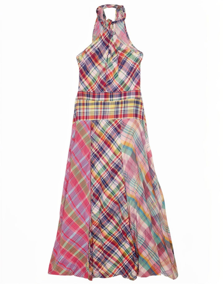 Polo Ralph Lauren vestido halter para mujer US 10 grande multicolor patchwork