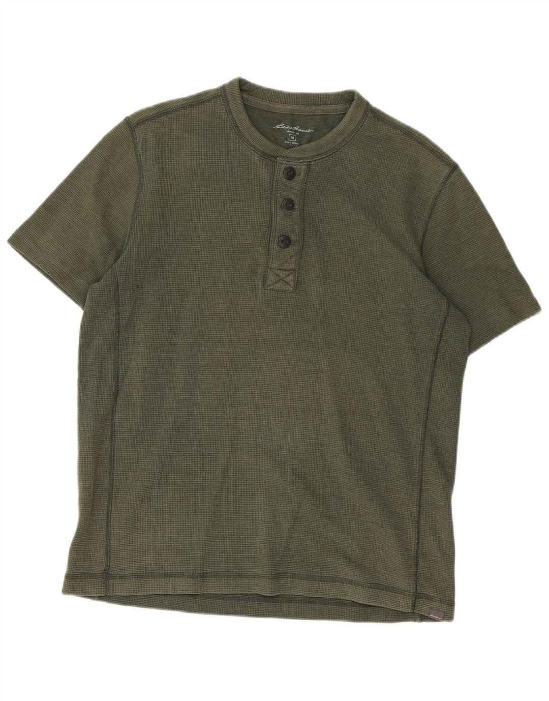 EDDIE BAUER Camiseta Hombre Top Algodón Verde Medio