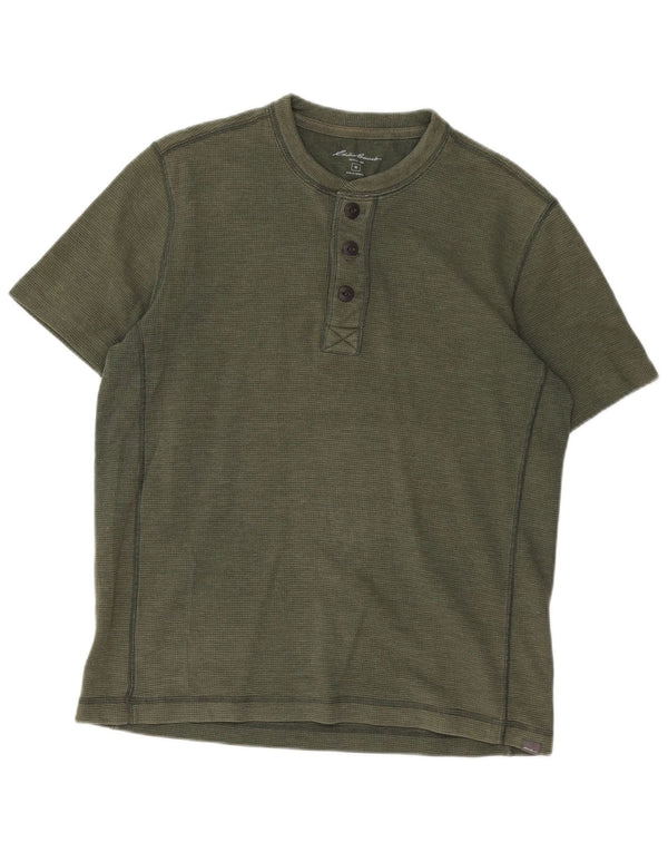 EDDIE BAUER Camiseta Hombre Top Algodón Verde Medio