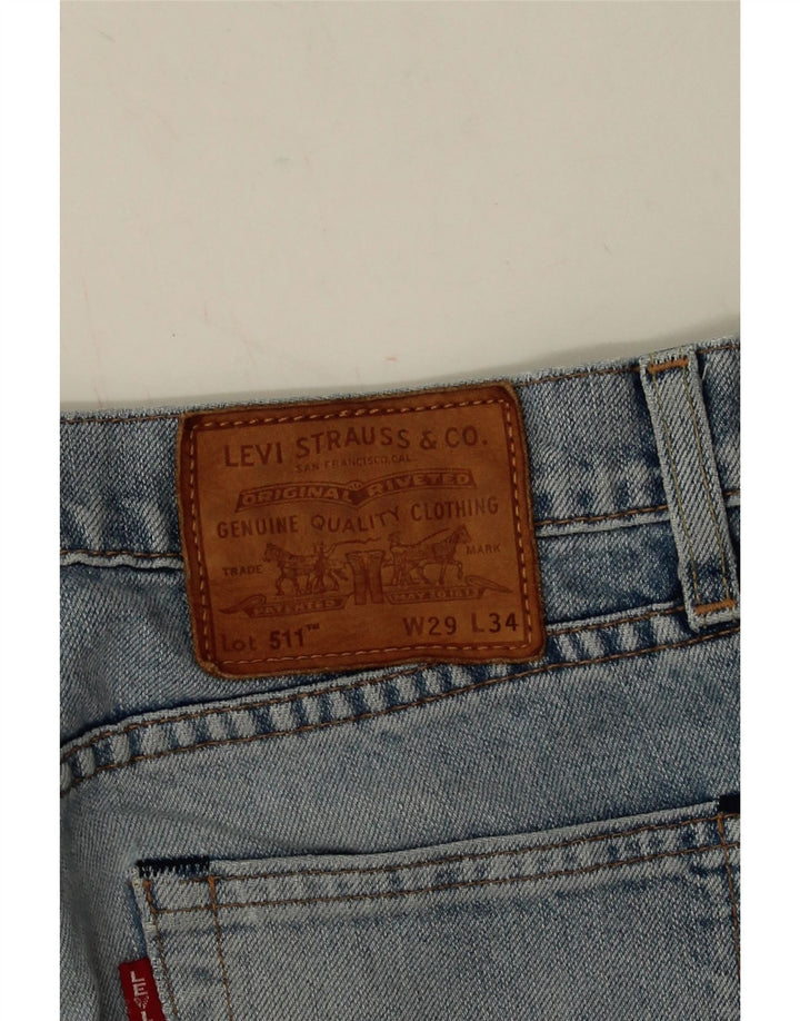 LEVI'S Mens 511 Slim Jeans W29 L31 Algodón Azul