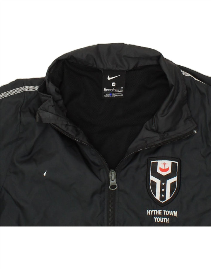 NIKE Boys Tracksuit Top Jacket 10-11 Years Medium Black Polyester Vintage Nike and Second-Hand Nike from Messina Hembry 