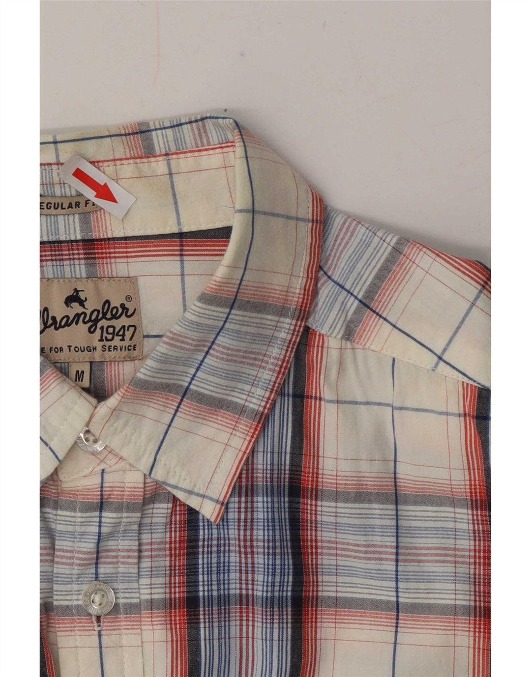 Wrangler Camisa Regular Fit De Manga Corta Para Hombre Algodón A Cuadros Blanco Roto Mediano