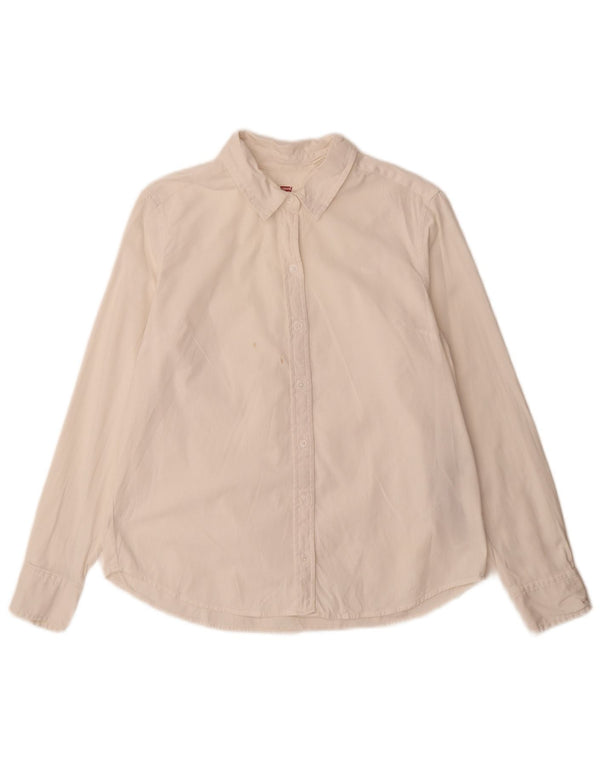 Levi's Camisa Classic Fit para niño 14-15 años Small Blanco Algodón