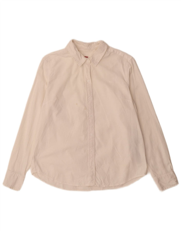 Levi's Camisa Classic Fit para niño 14-15 años Small Blanco Algodón
