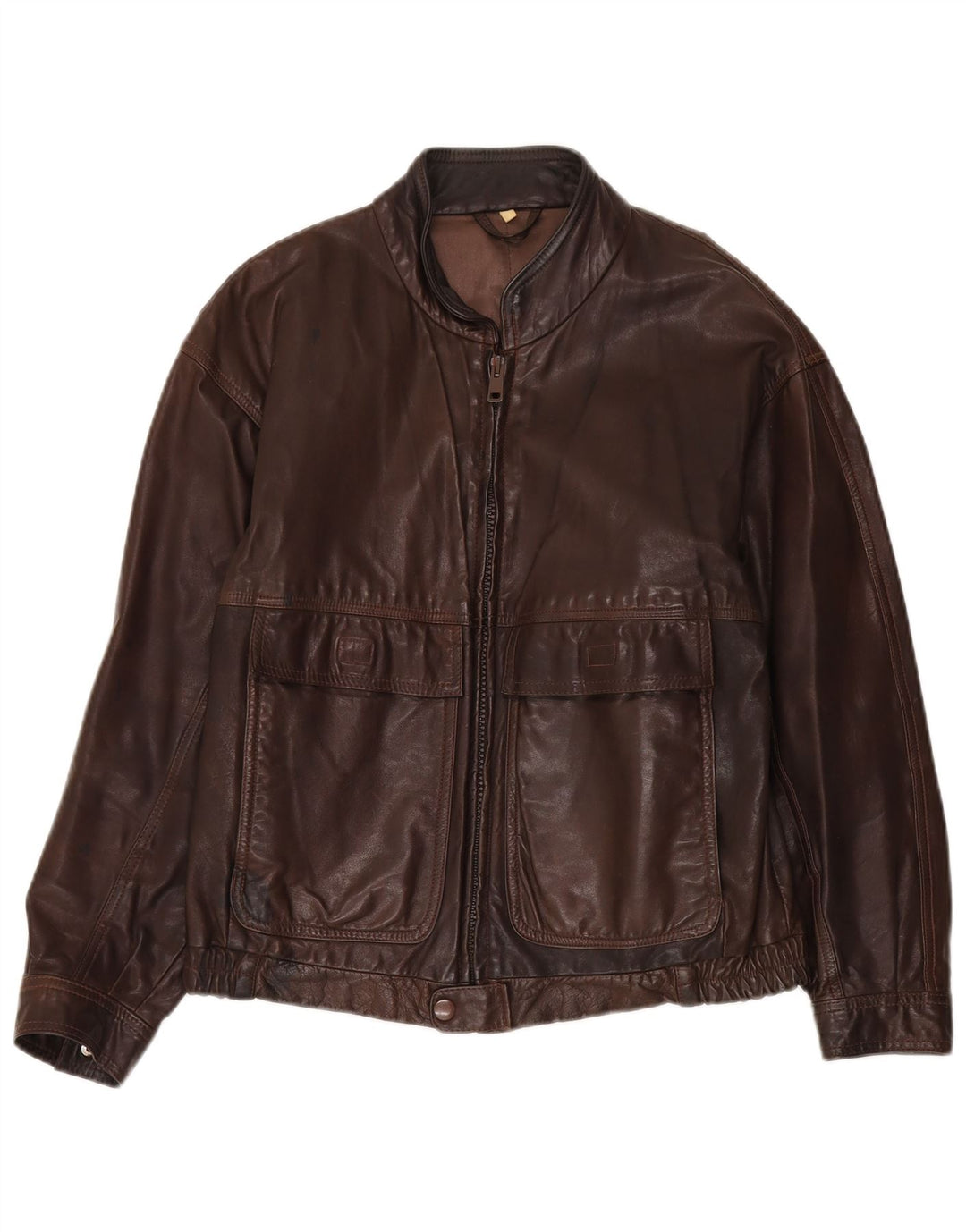 Vintage hombres chaqueta de cuero Reino Unido 36 pequeño marrón