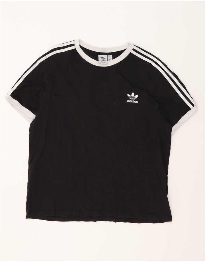 ADIDAS Camiseta Mujer Top UK 16/18 Grande Negro Algodón