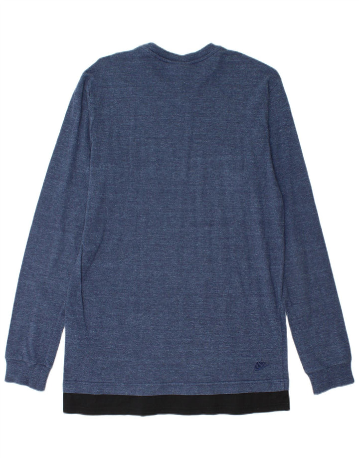 NIKE Womens Sweatshirt Jumper UK 12 Medium Blue Cotton