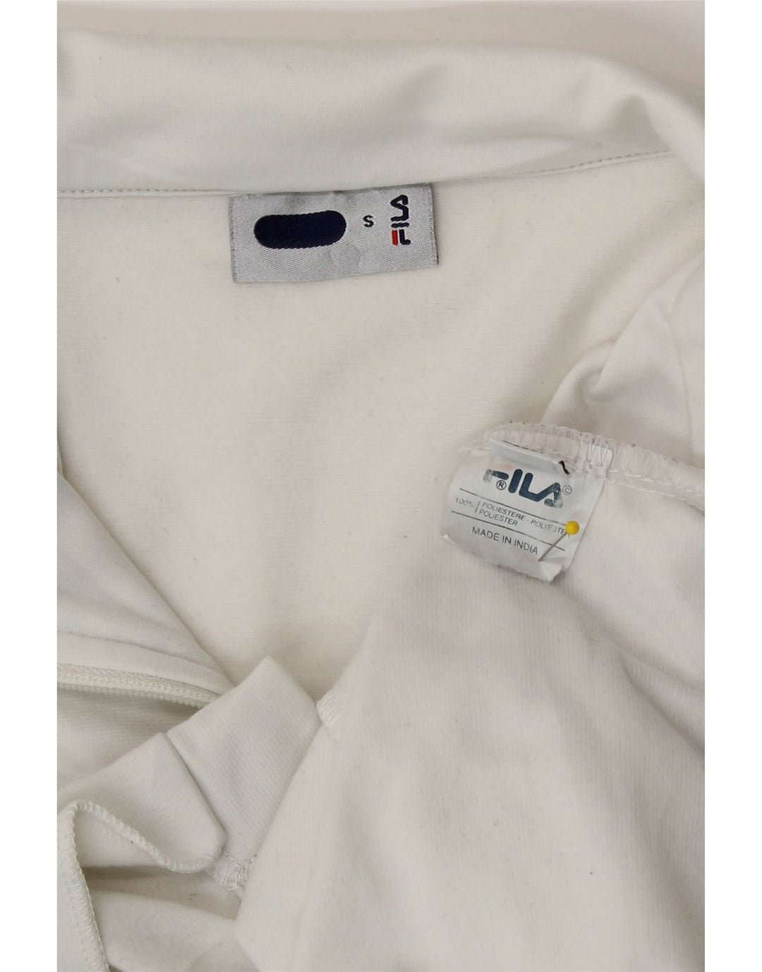 Fila Mens Chándal Top Chaqueta Pequeña Poliéster Blanco