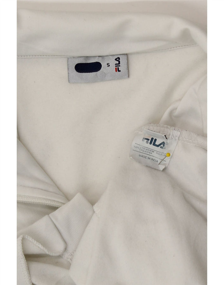 Fila Mens Chándal Top Chaqueta Pequeña Poliéster Blanco