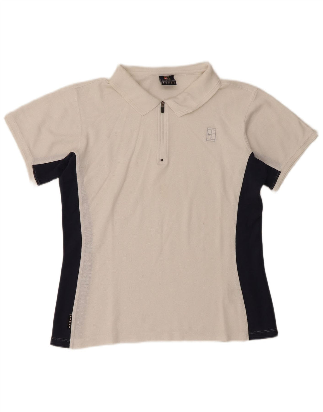Nike Polo para mujer US 4/6 Pequeño Blanco Colorblock Algodón
