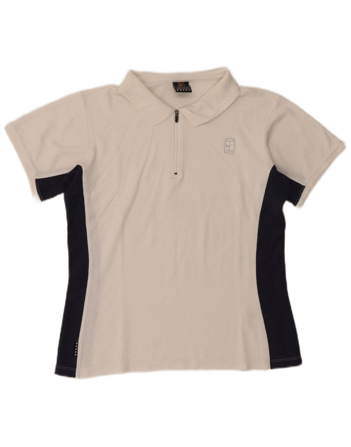 Nike Polo para mujer US 4/6 Pequeño Blanco Colorblock Algodón