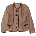 Meico Chaqueta tipo blazer de 5 botones para mujer UK 12 Poliéster marrón medio