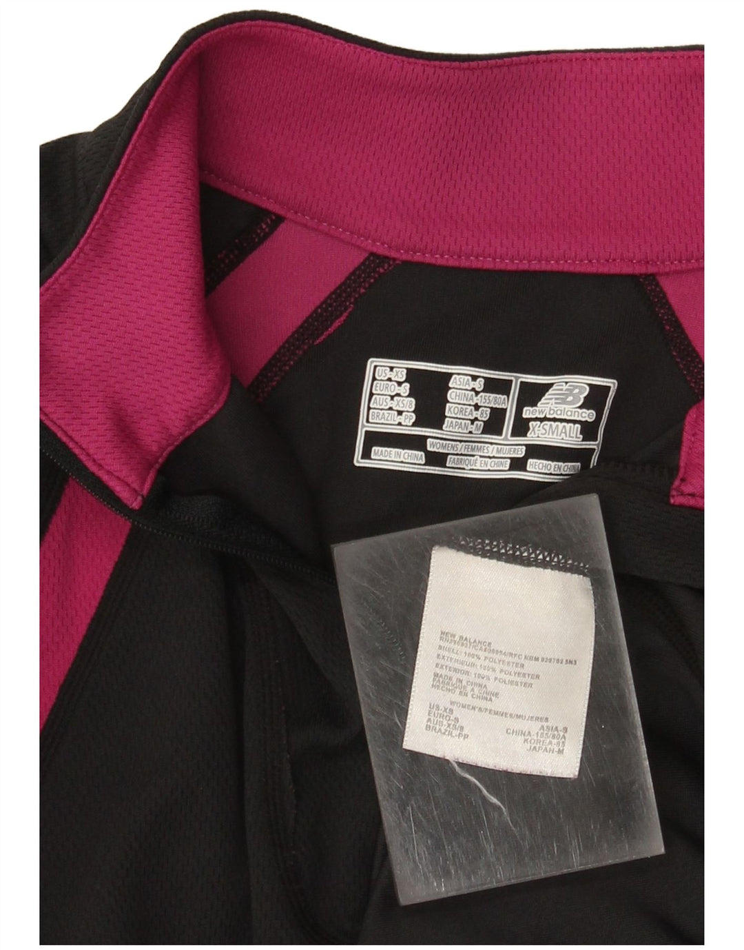 NEW BALANCE Top de chándal tipo jersey para mujer UK 6 XS Bloque de color negro