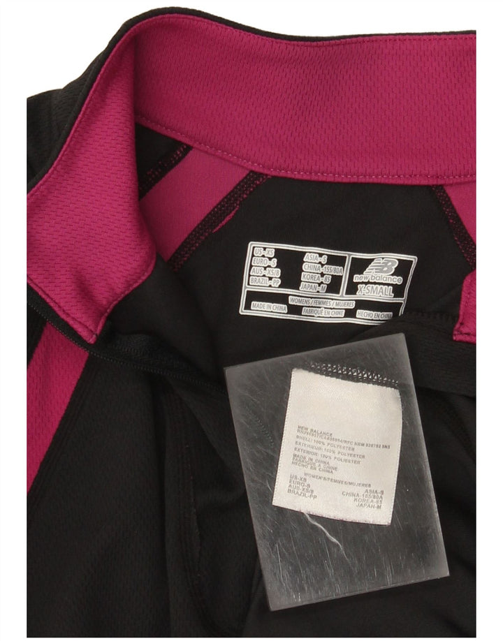 NEW BALANCE Top de chándal tipo jersey para mujer UK 6 XS Bloque de color negro