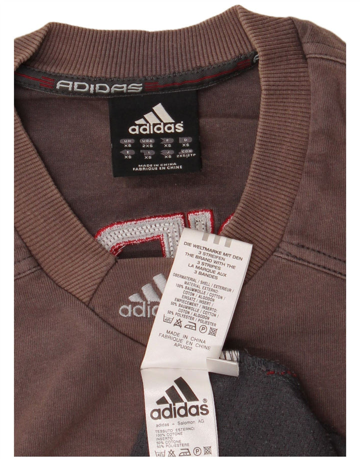 ADIDAS Camiseta gráfica para hombre Top XS Gris Colorblock Algodón
