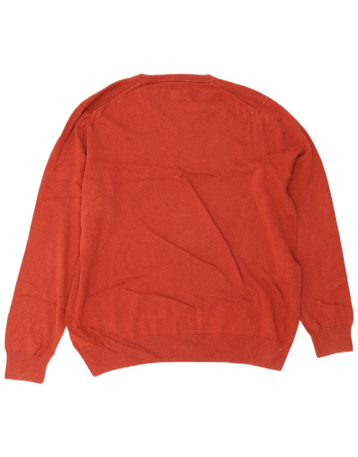 Marks & Spencer - Jersey con cuello en V para hombre, talla 2XL, algodón granate