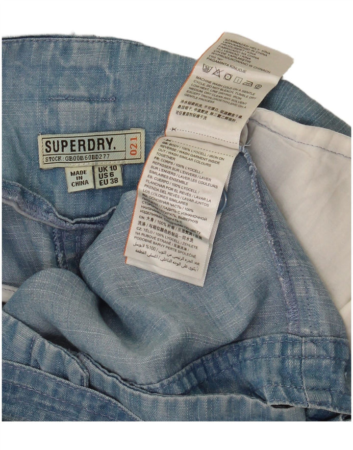 Superdry Pantalones cortos chinos para mujer UK 10 Small W32 Lyocell azul