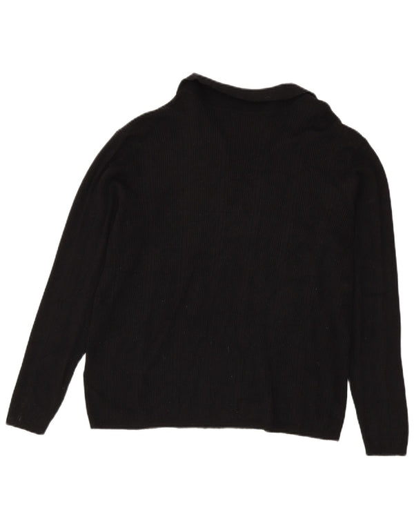 Marks & Spencer - Jersey de cuello polo para mujer, talla 40, talla XL, viscosa negra