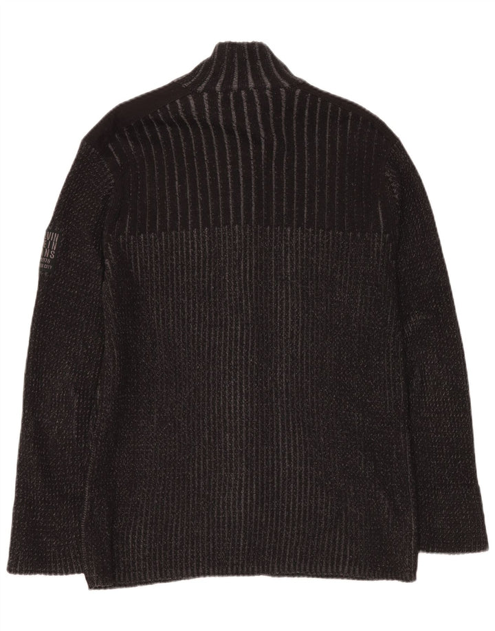 CALVIN KLEIN JEANS Suéter tipo cárdigan para mujer Reino Unido 44 Algodón gris grande