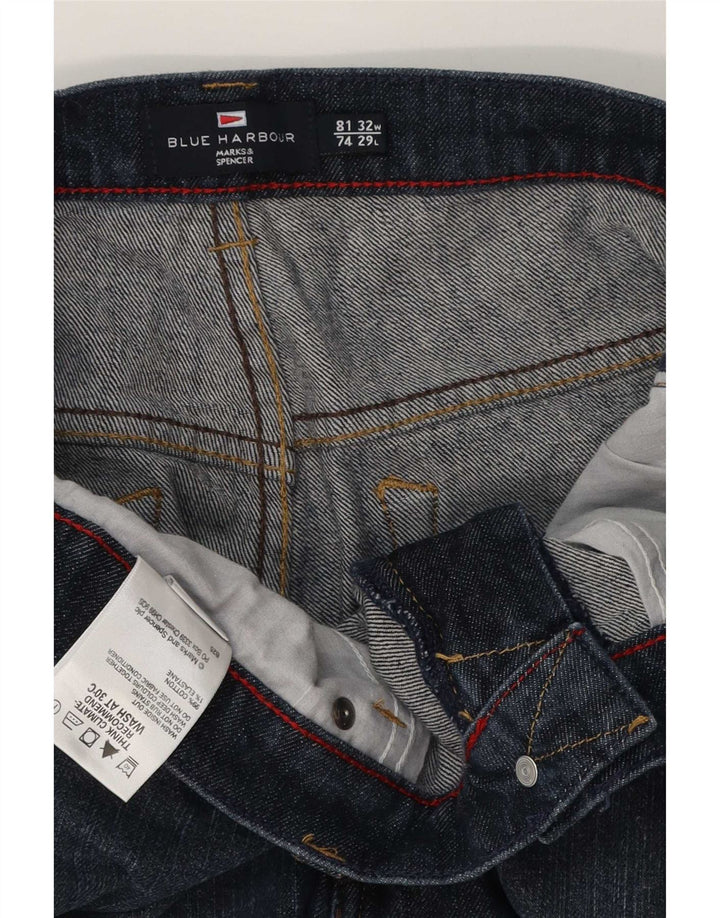 Marks & Spencer Jeans rectos azules Harbor para hombre W32 L29 Algodón azul marino