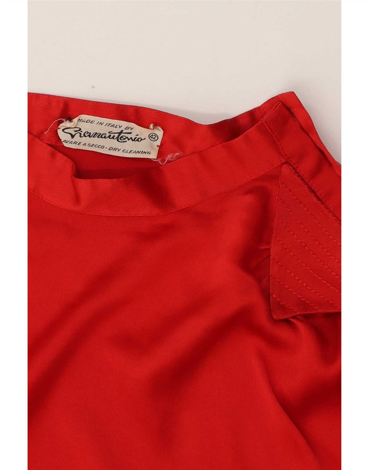 Blusa vintage de manga larga para mujer Top IT 42 Rojo medio