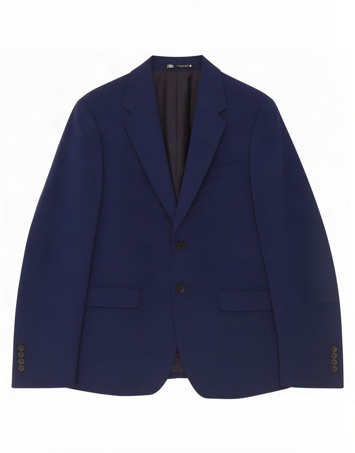 Zara Chaqueta tipo blazer de 2 botones para hombre EU 46 Small Azul marino