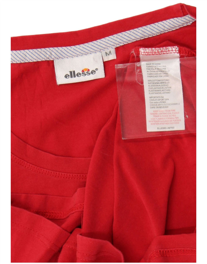 Ellesse Camiseta gráfica para mujer Top UK 12 Medium Red Cotton