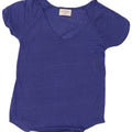 Zara Mujer Camiseta Top UK 44 Medio Azul Moteado