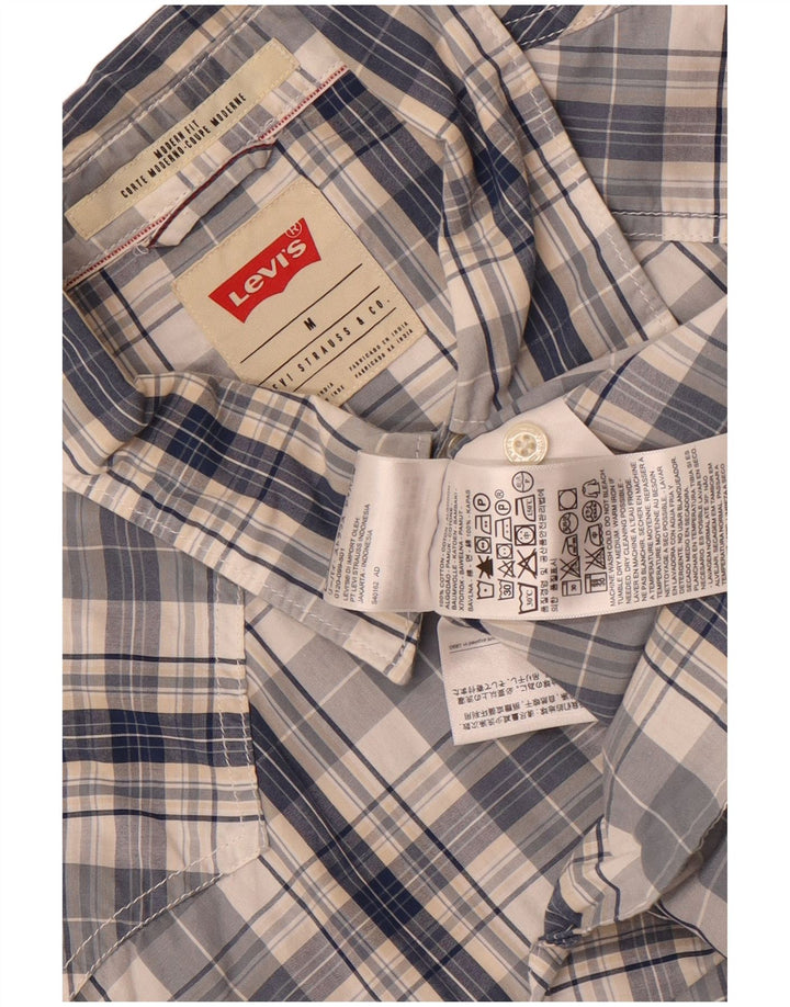 Camisa Levi's Modern Fit de algodón a cuadros en azul marino mediano