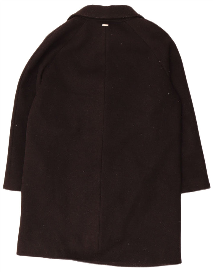 Guess Abrigo extragrande con doble botonadura para mujer UK 10 Small Poliéster negro