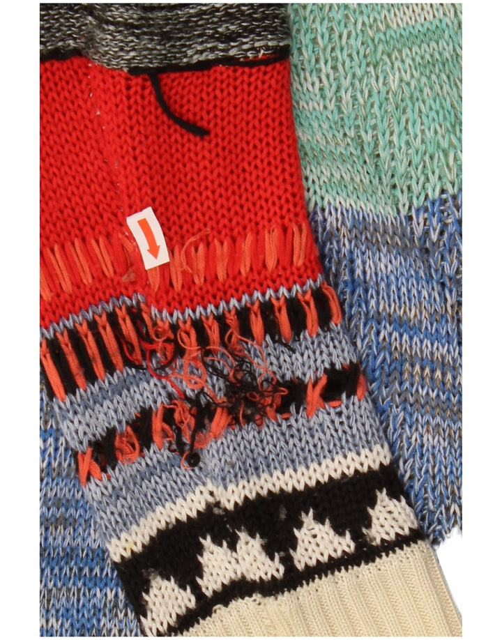 DESIGUAL Suéter Cárdigan para Mujer UK 16 Large Multicolor Patchwork