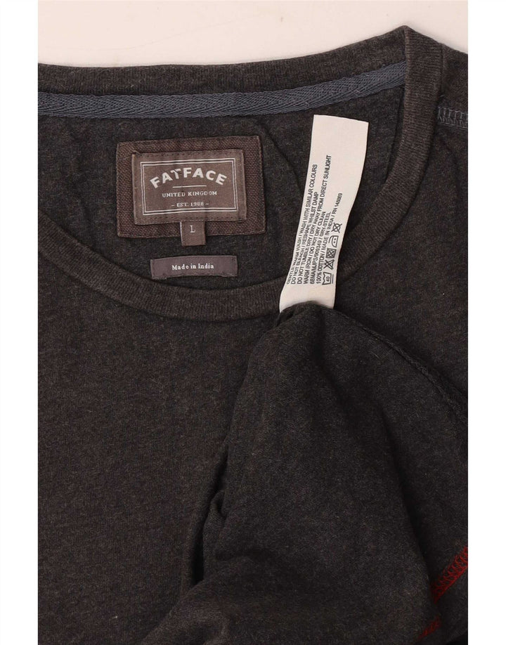 Camiseta para hombre Fat Face Top grande de algodón gris