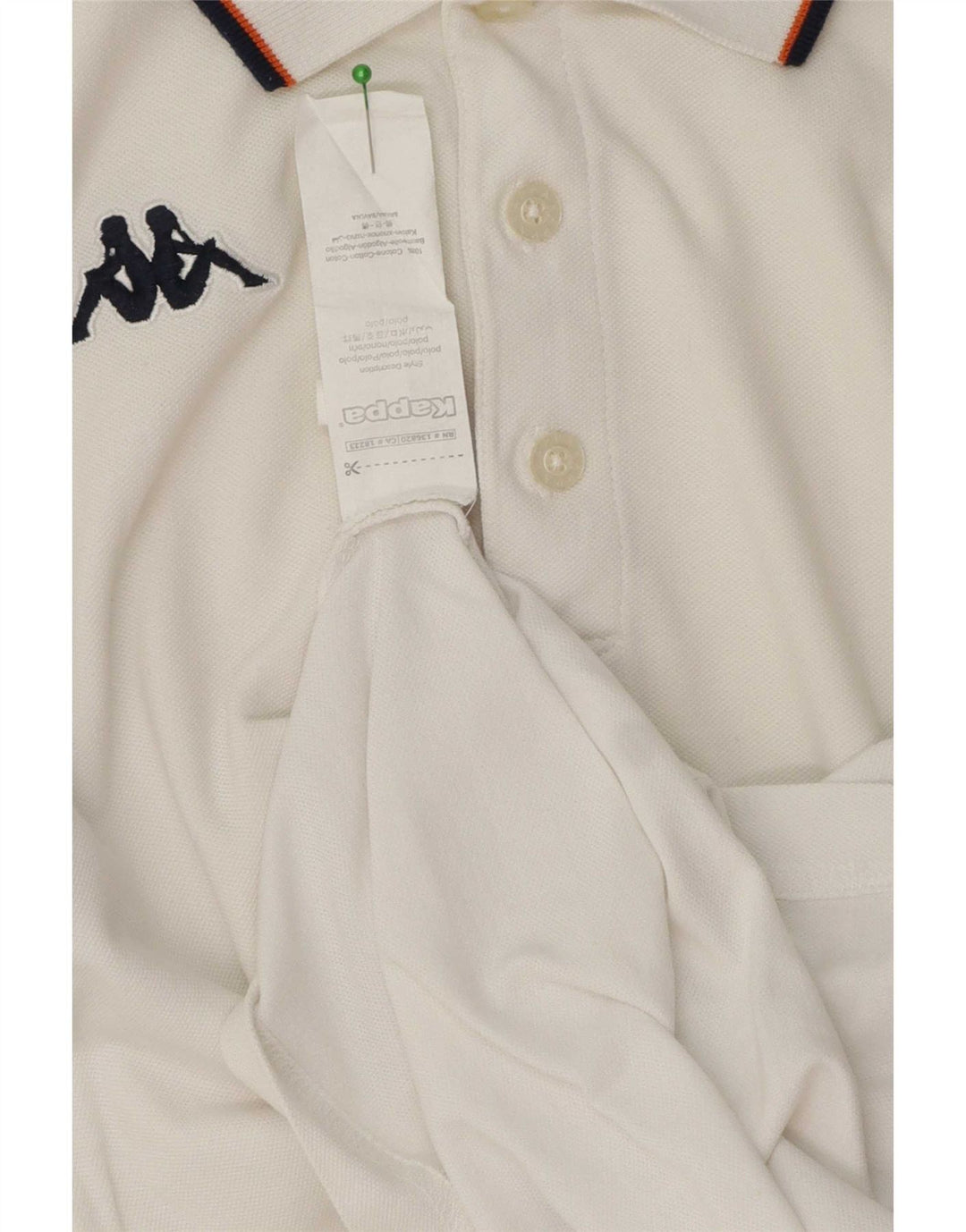Polo Kappa Hombre Small De Algodón A Rayas Blanco