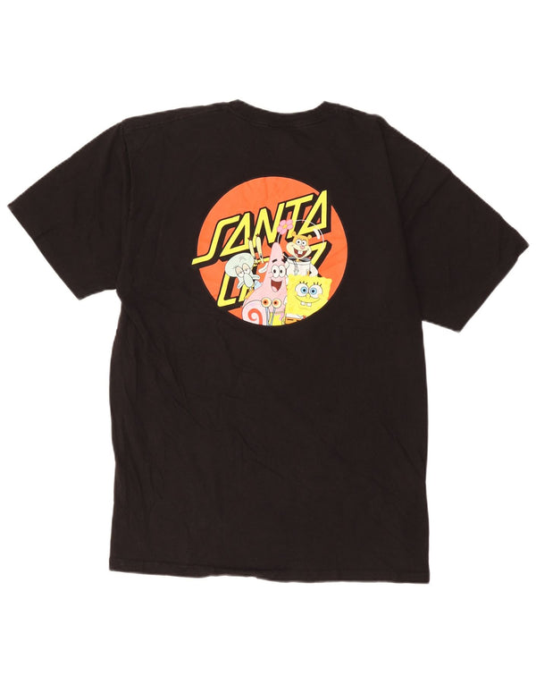 Santa Cruz Camiseta con gráfico de Bob Esponja para hombre Top mediano de algodón negro