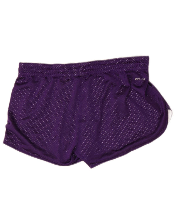 Nike - Pantalones cortos deportivos Dri Fit para mujer US 4/6 pequeño poliéster morado