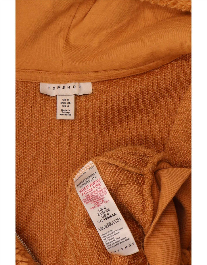 Chaqueta polar extragrande con capucha para mujer de Topshop UK 8 Small Beige Poliéster