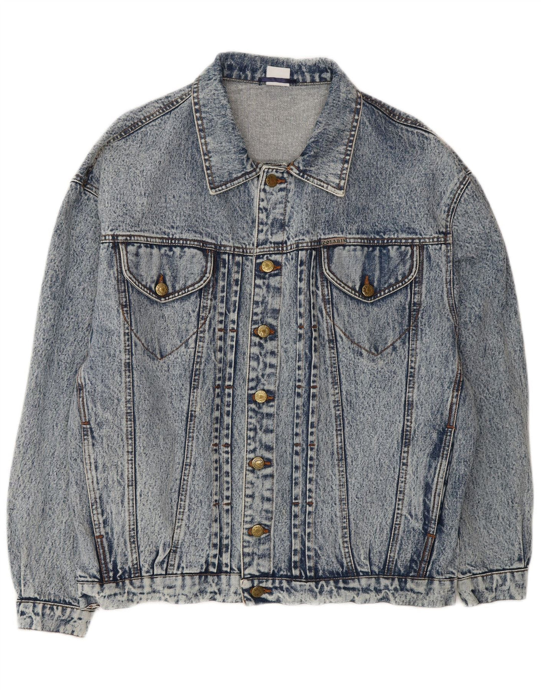 POLARIS Mens Denim Jacket UK 40 Large Blue Cotton