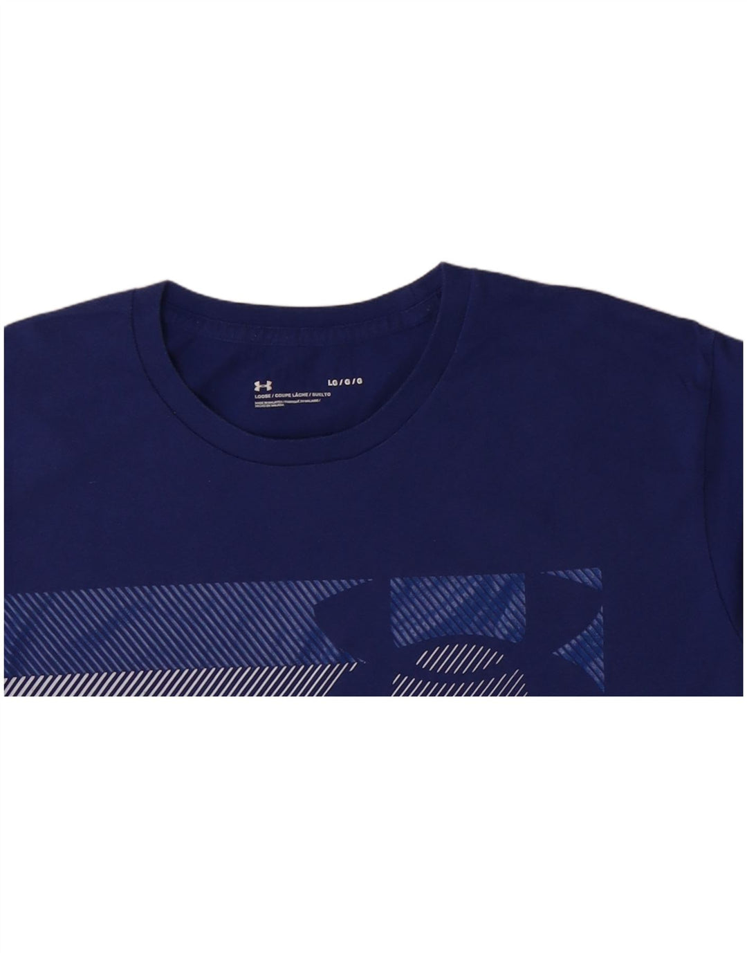 UNDER ARMOUR Camiseta gráfica para hombre Top grande de algodón azul