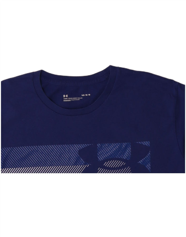UNDER ARMOUR Camiseta gráfica para hombre Top grande de algodón azul