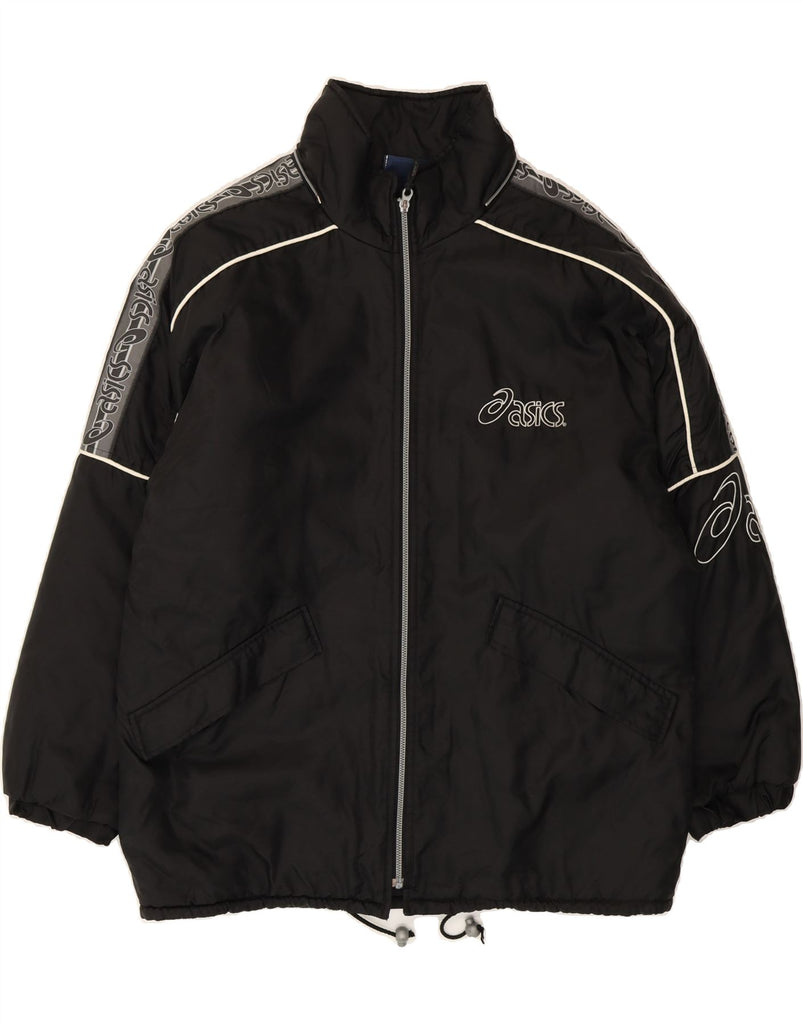 ASICS Mens Graphic Rain Jacket UK 40 Large Black Vintage Asics and Second-Hand Asics from Messina Hembry 