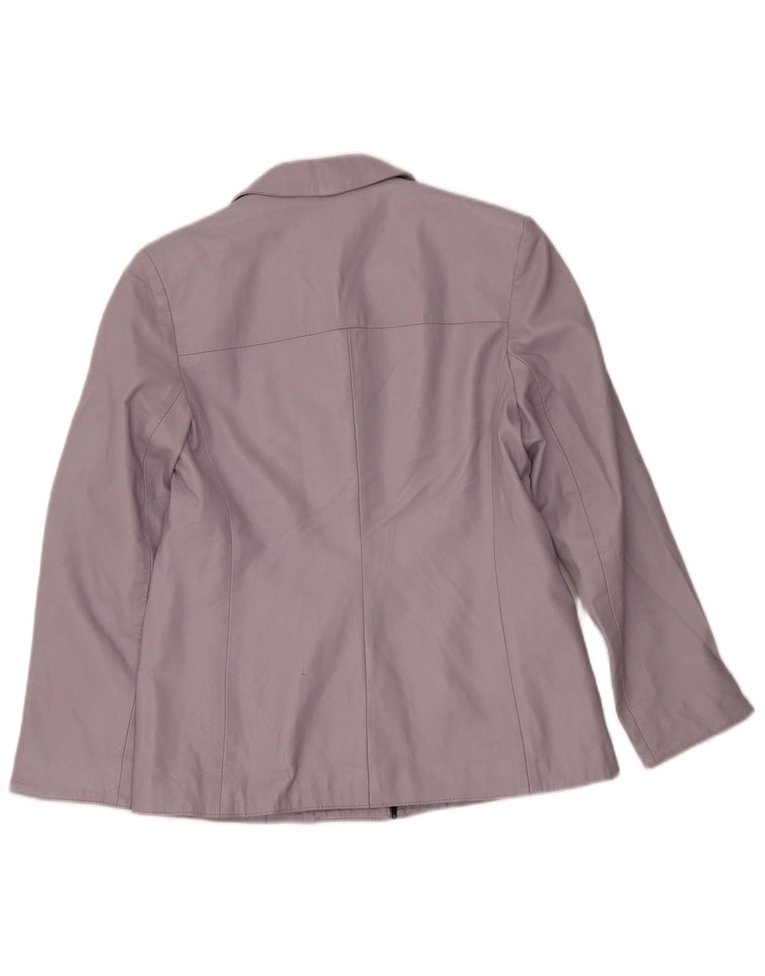 Alta Moda Chaqueta Blazer de Cuero con Cremallera Completa para Mujer IT 50 XL Cuero Morado