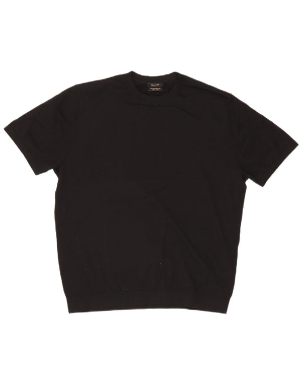 Massimo Dutti Jersey Hombre Manga Corta Cuello Redondo Medium Negro