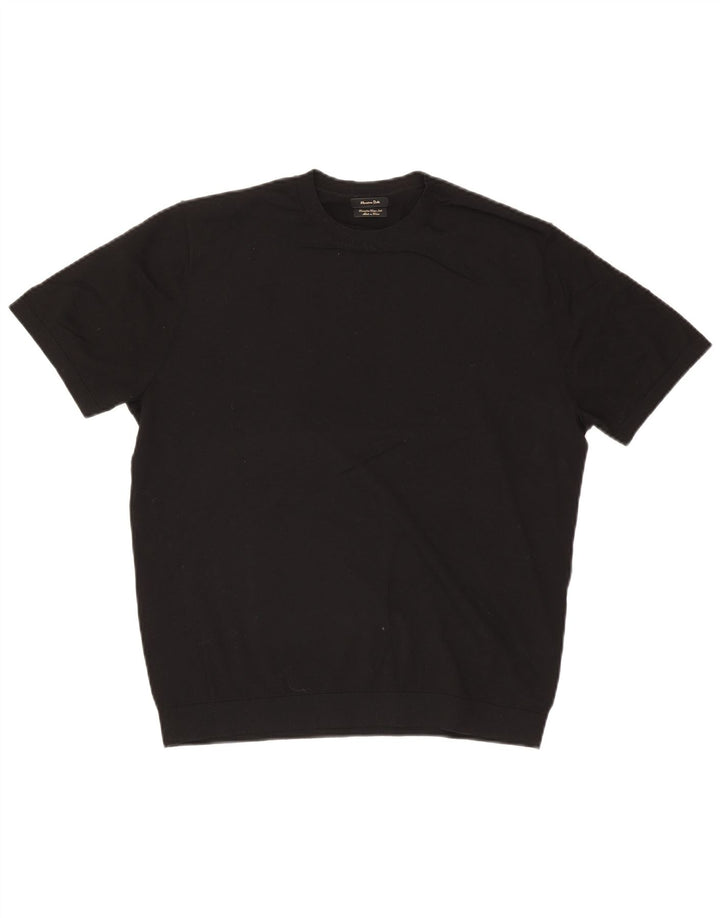 Massimo Dutti Jersey Hombre Manga Corta Cuello Redondo Medium Negro