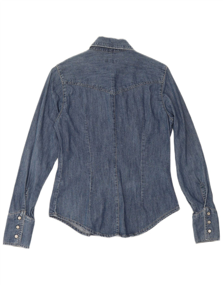 CARRERA Camisa vaquera para mujer UK 10 Small Blue Cotton