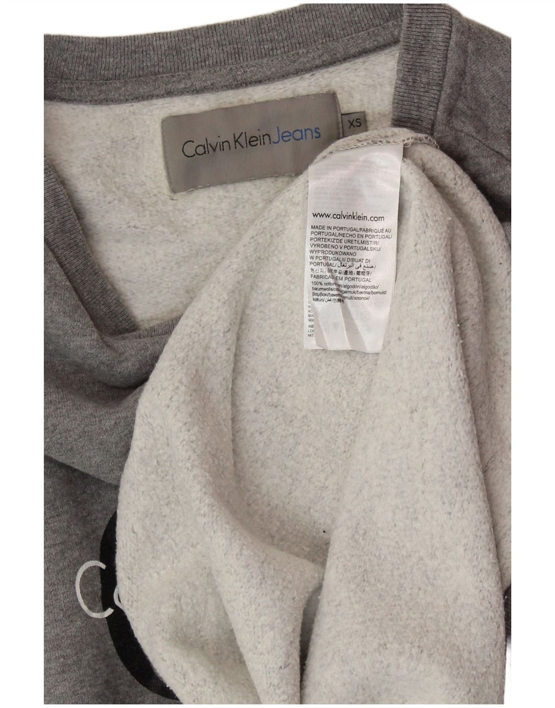 CALVIN KLEIN JEANS Sudadera extragrande para mujer UK 6 XS Gris moteado