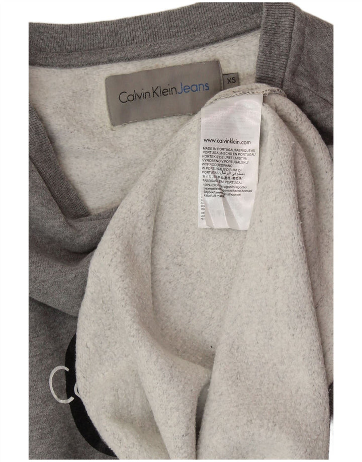 CALVIN KLEIN JEANS Sudadera extragrande para mujer UK 6 XS Gris moteado