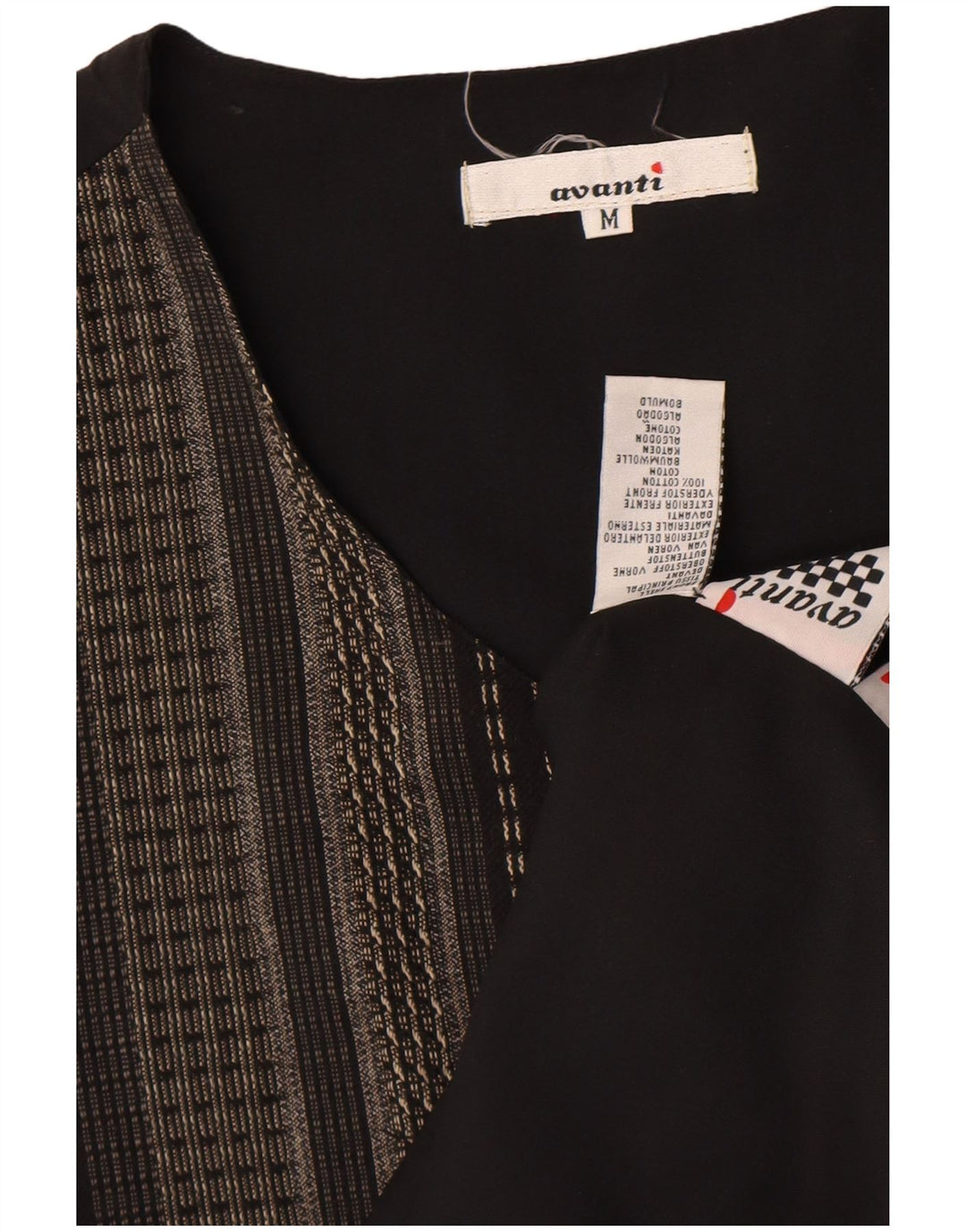 Chaleco Avanti Hombre Algodón Rayas Mediano Negro