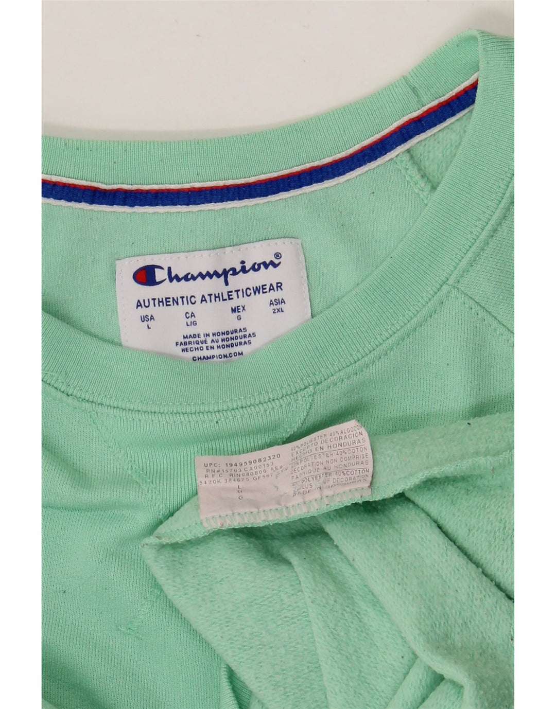 CHAMPION Sudadera Jumper para hombre Large Green Cotton